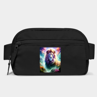 Lion in the sky double exposure wildlife forests Bag