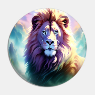 Lion in the sky double exposure wildlife forests Pin