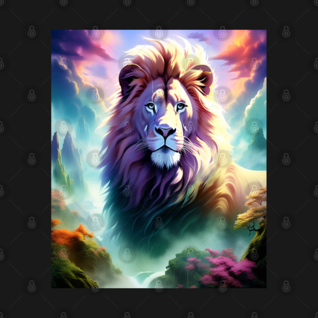 Lion in the sky double exposure wildlife forests by BirdsnStuff