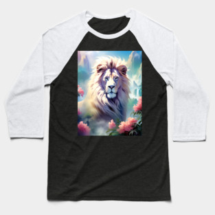 Lion in the sky double exposure wildlife forests Baseball T-Shirt
