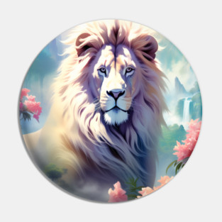 Lion in the sky double exposure wildlife forests Pin