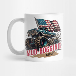 Mud-Bogging Beast USA Big Truck 4x4 American Flag Patriotic 4th Of July Off Road Mud Truck Mug