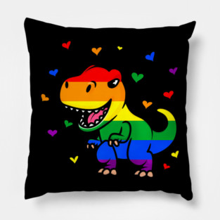 LGBT Pride Flag  Dinosaur Pride Colors Pillow