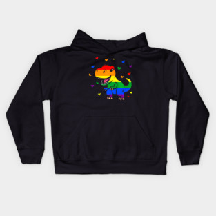 LGBT Pride Flag  Dinosaur Pride Colors Kids Hoodie