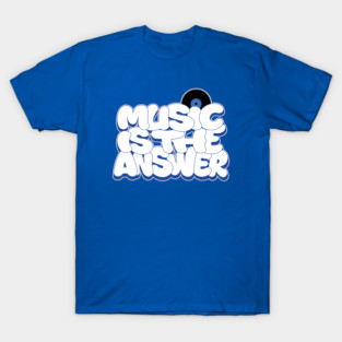 MUSIC IS THE ANSWER Graffiti lettering T-Shirt