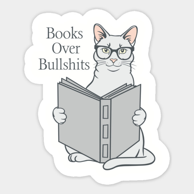 Reading Books Over Bullshits Magnet by Anticorporati