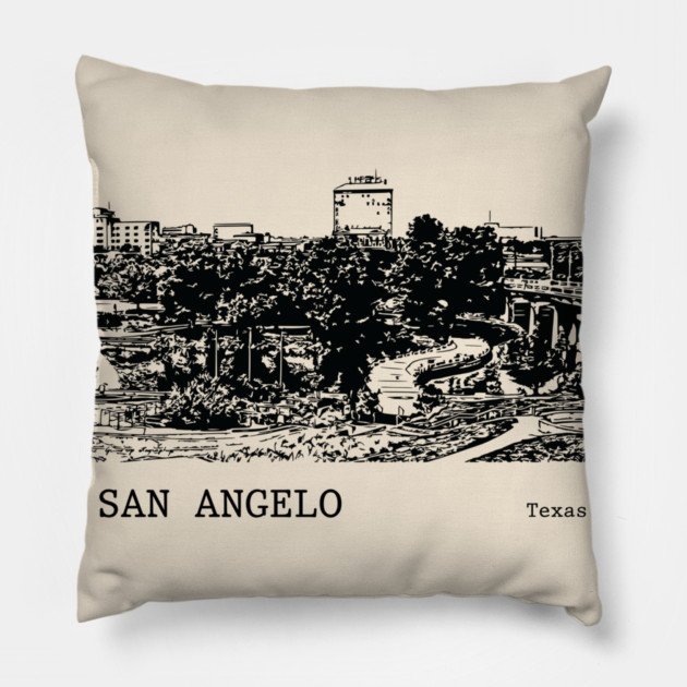 San Angelo Texas Pillow by Lakeric