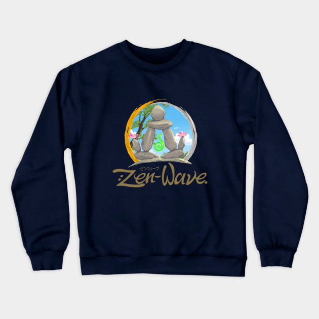 : Zen-Wave; Stone-Monk. Crewneck Sweatshirt by : Cappri. 