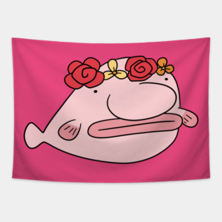 Flower Crown Blobfish Tapestry