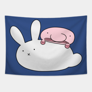 White Bunny and Blobfish Tapestry