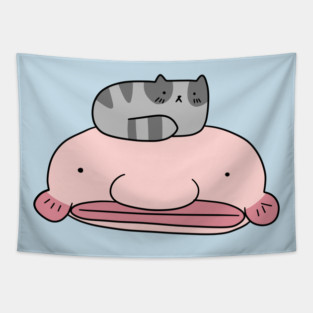 Blobfish and Little Cat Tapestry