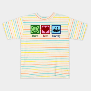 Peace Love Rowing Kids T-Shirt