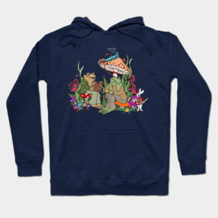 Frog and Toad Read Alice in Wonderland Hoodie