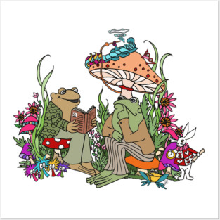 Frog and Toad Read Alice in Wonderland Posters and Art