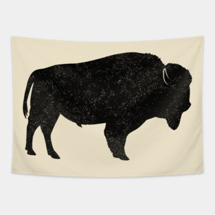 Distressed Rustic Bison Tapestry