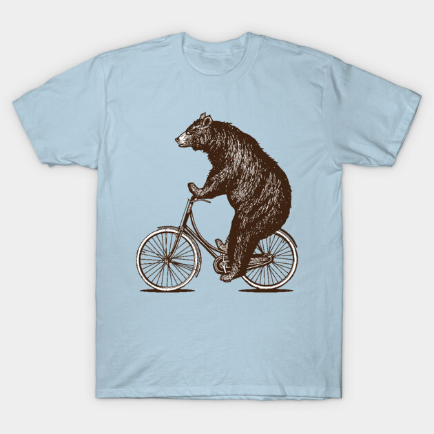 Bear on a Bike Bear T-Shirt TeePublic