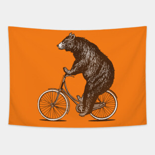 Bear on a Bike Tapestry
