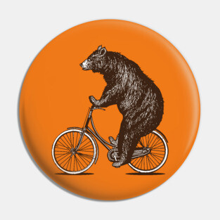 Bear on a Bike Pin