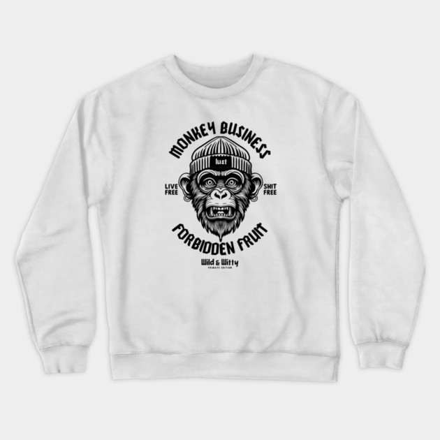 MONKEY BUSINESS Crewneck Sweatshirt by artslaves