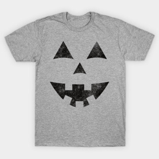 Halloween Jack-O-Lantern Pumpkin Face Distressed T-Shirt