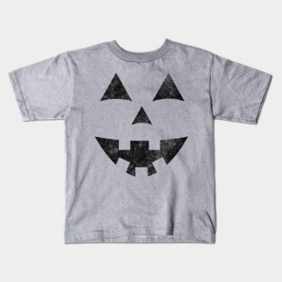 Halloween Jack-O-Lantern Pumpkin Face Distressed Kids T-Shirt