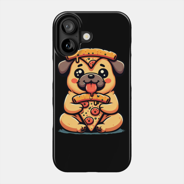 Pug Dog Eating Pizza Phone Case by logiamerch