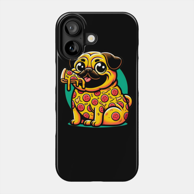 Pizza Pug Dog Eating Pizza Phone Case by logiamerch