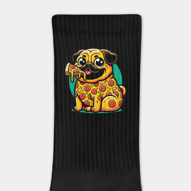 Pizza Pug Dog Eating Pizza by logiamerch