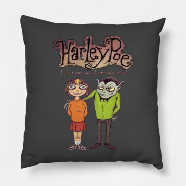 Harley Poe - A Vampire's Night Out Pillow by Pete the Cat Guy