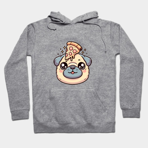 Pug Dog Eating Pizza Hoodie by logiamerch