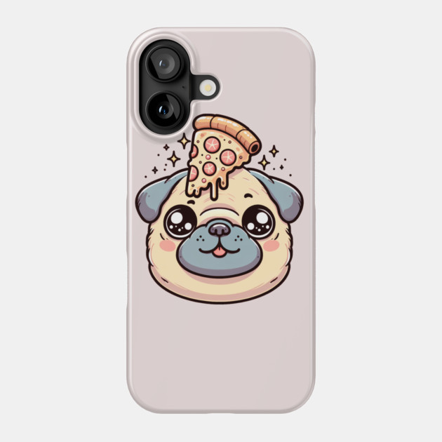 Pug Dog Eating Pizza Phone Case by logiamerch