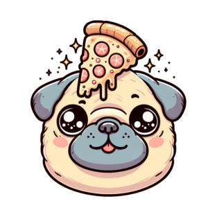 Pug Dog Eating Pizza T-Shirt
