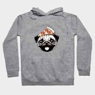 Pug Dog Eating Pizza Hoodie