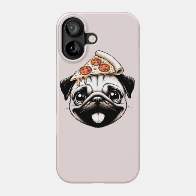Pug Dog Eating Pizza Phone Case by logiamerch