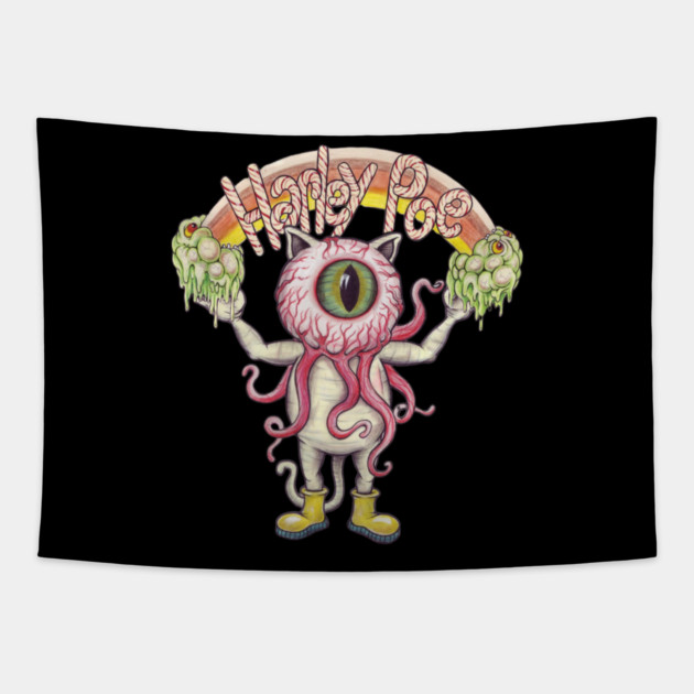 Harley Poe - Ocullarpuss Rainbow Tapestry by Pete the Cat Guy