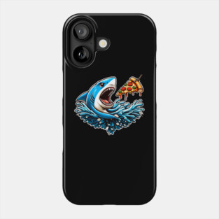 Funny Shark with Pizza, Pizza Lover Phone Case