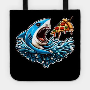 Funny Shark with Pizza, Pizza Lover Tote