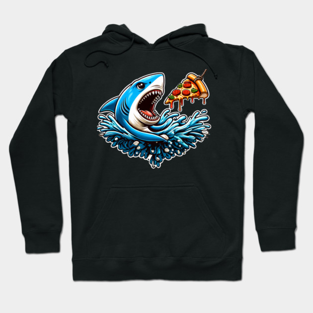 Funny Shark with Pizza, Pizza Lover Hoodie by logiamerch