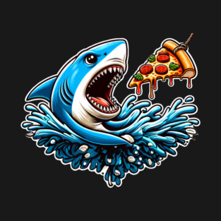 Funny Shark with Pizza, Pizza Lover T-Shirt