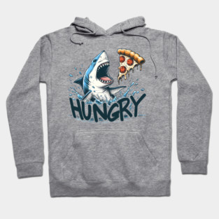 Funny Shark with Pizza, Pizza Lover Hoodie