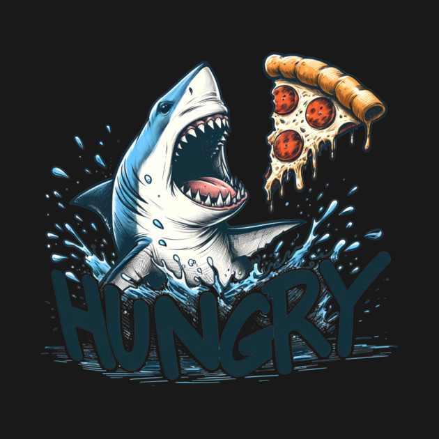 Funny Shark with Pizza, Pizza Lover by logiamerch