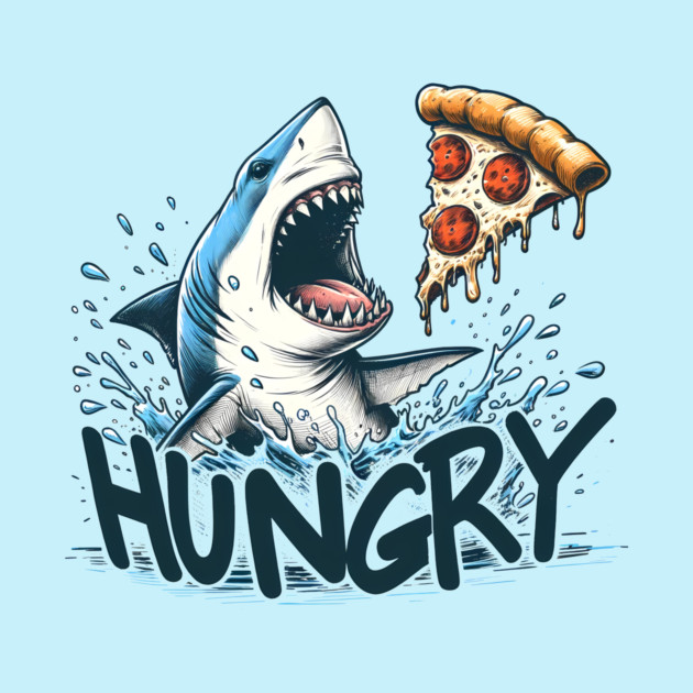 Funny Shark with Pizza, Pizza Lover by logiamerch