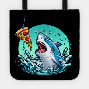 Funny Shark with Pizza, Pizza Lover Tote