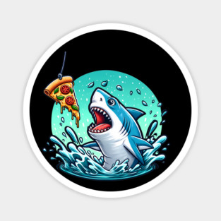 Funny Shark with Pizza, Pizza Lover Magnet