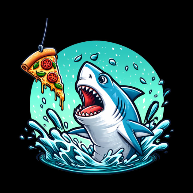 Funny Shark with Pizza, Pizza Lover by logiamerch