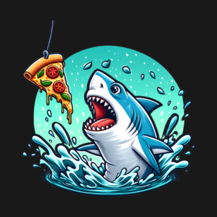 Funny Shark with Pizza, Pizza Lover T-Shirt