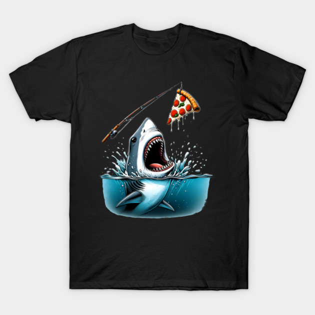 Funny Shark with Pizza, Pizza Lover T-Shirt by logiamerch