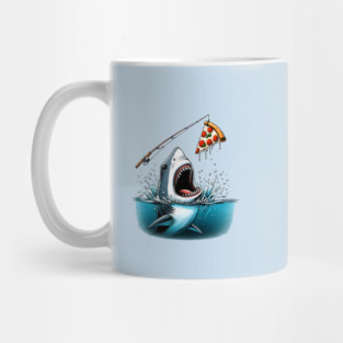 Funny Shark with Pizza, Pizza Lover Mug