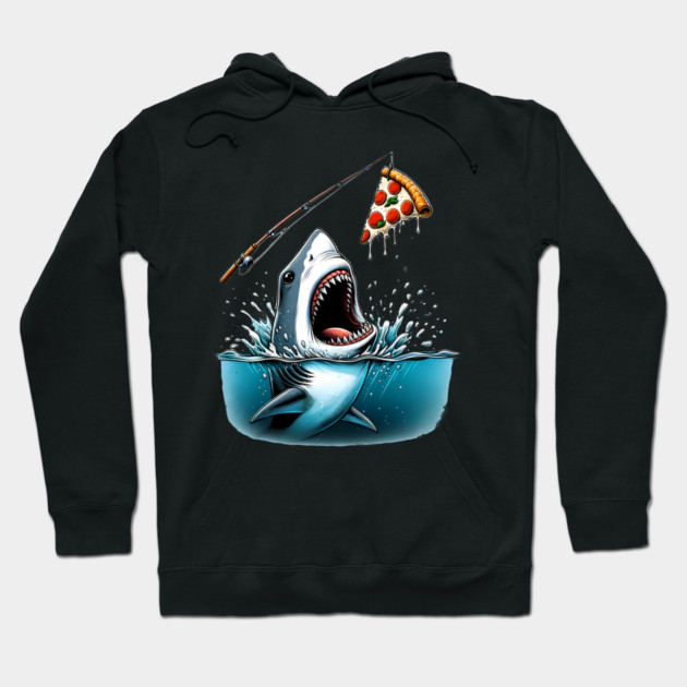 Funny Shark with Pizza, Pizza Lover Hoodie by logiamerch