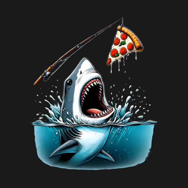 Funny Shark with Pizza, Pizza Lover by logiamerch